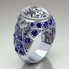 anillo de hombre la joyería esmeralda zafiro ruby piedras preciosas oro el diamante ringman piedra nacimiento personalizada gif los anillos ringbandman 3d print model - Mito3D