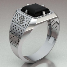 anillo de hombre la esmeralda zafiro ruby piedras preciosas oro joyería el diamante ringman piedra nacimiento personalizada gif los anillos 3d print model - Mito3D