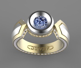 ring man estet jewelry gold rings 3d print model - Mito3D