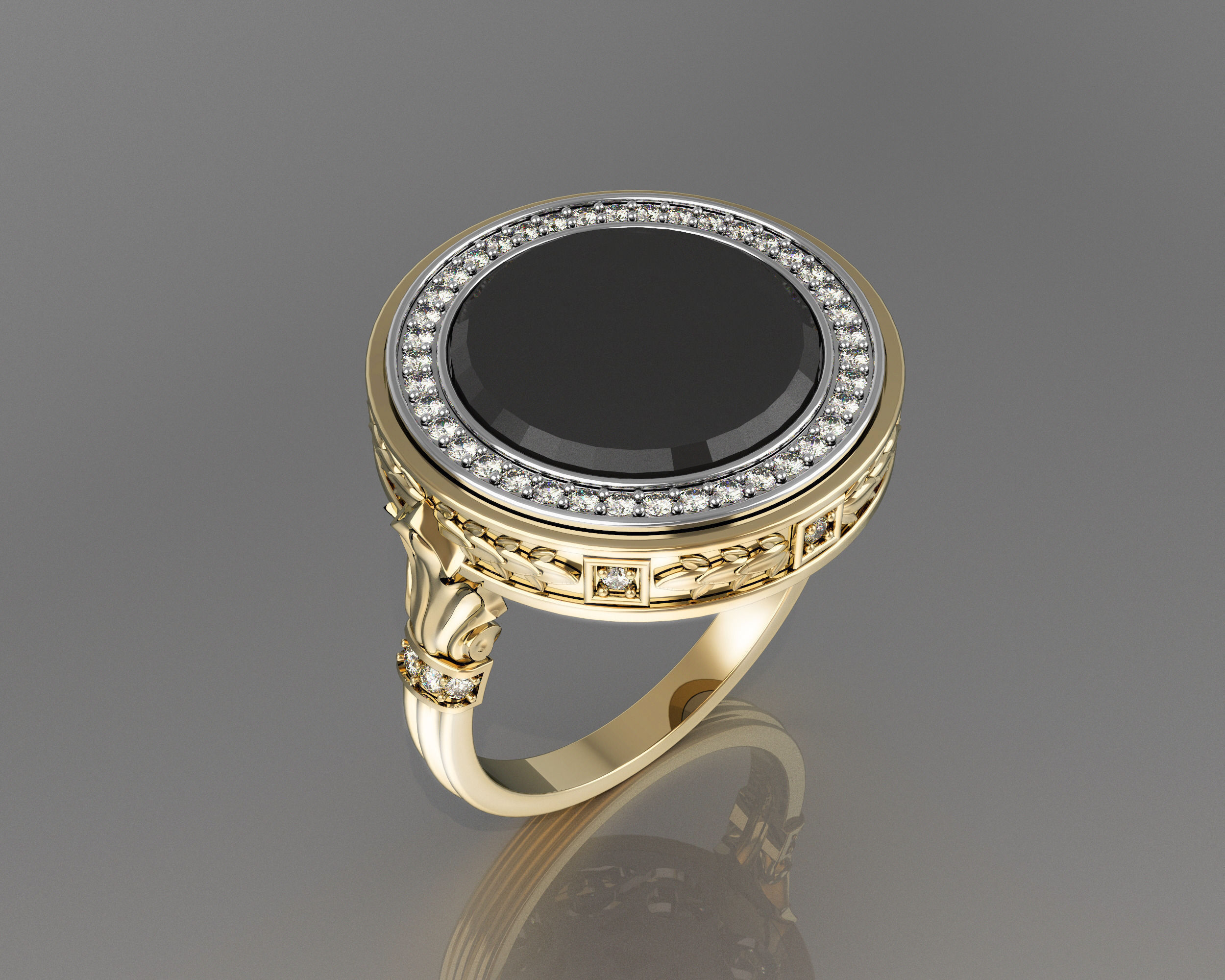 ring man greece jewel gem diamond jewellery gold jewelry rings 3D print model - Mito3D