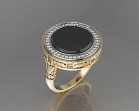 squillare uomo grecia gioiello gemma diamante gioielleria oro anelli 3d print model - Mito3D