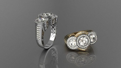 anel homem real platina jóias gema diamante jóia joalheria argolas 3d print model - Mito3D