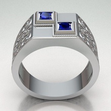 anel de homem jóias esmeralda safira ruby pedra preciosa ouro diamante ringman birthstone personalizado gif ringbandman branco anéis 3d print model - Mito3D