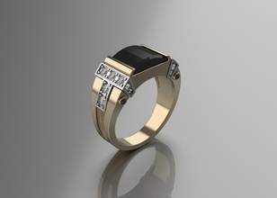 ring mans 1 jewelry man jewel gold jewelery diamond cad designer character human clothing rings 3d print model - Mito3D