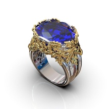 anillo arce hoja joyería joya cristal plata compromiso lujo zafiro rubí diamante Esmeralda brillante oro 3dring diseño anillos 3d print model - Mito3D