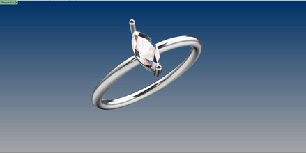 anillo marquesa 54 solitario mq s54 joyería joya anillos 3d print model - Mito3D