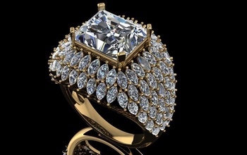 anel marquise completo jóias diamante anéis 3d print model - Mito3D