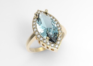 ring marquise lady stl jewelry jewel diamond gem precious engagement platinum gemstone gems gemstones diamonds brilliant gold rings dimamond diamant 3d print model - Mito3D