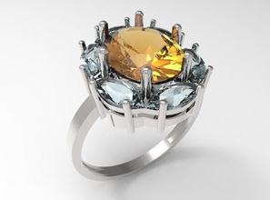 ring marquise stl jewelry rings jewel diamond gem engagement wedding platinum gemstone gems gemstones diamonds gold brilliant emeralds silver 3d print model - Mito3D