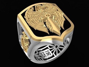 Ring Männer Symbol Anker Pferd Adler Luxus Design Juwel Silber Gold druckbar Mode Technologie Schmuck Ringe 3d print model - Mito3D