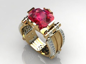 ring men jewelry briliant gem precious diamond rings 3d print model - Mito3D