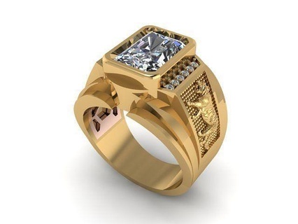ring men ring men jewelry printable shining gold rings jewelry rings  3d print model - Mito3D
