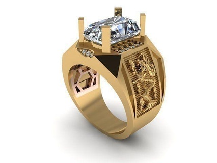 ring men jewelry printable gold rings 3d print model - Mito3D