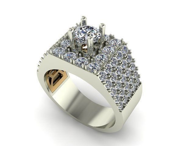 ring men jewelry gem printable rings 3D print model - Mito3D