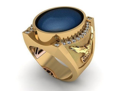 squillare uomini diamante gioielleria oro anelli 3d print model - Mito3D