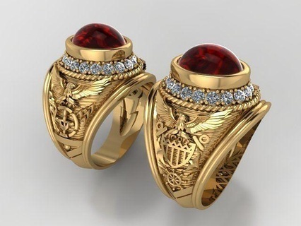 ring men 1 jewelry gold diamond rings jewel jewellery gem platinum 3d print model - Mito3D