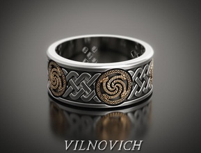 anel masculino 2 jóias jóia de prata a moda platina ouro branco anéis 3d print model - Mito3D