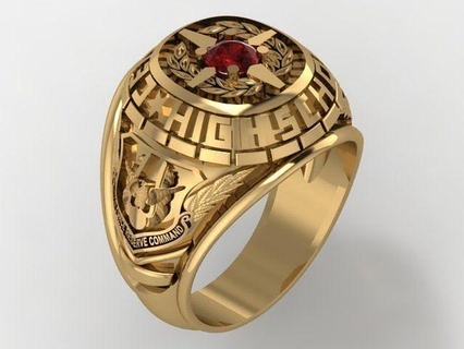 Ring Männer 4 Schmuck Gold druckbar Diamant Silber Ringe Juwel Hochzeit 3d print model - Mito3D