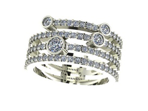 ring men andd women jewelry precious luxury gem shining fashion accessory gold printable jewel diamond brilliant rings 3d print model - Mito3D