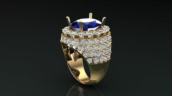 Ring Männer d19 Schmuck Ringe Gold druckbar Diamant Silber Engagement Hochzeit Juwel Platin brillant Sterling Mode 3d print model - Mito3D