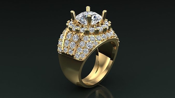 ring men d24 man jewelry rings gold printable diamond silver jewellery fashion design new jewel gem wedding engagement 3D print model - Mito3D