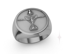 anillo hombres narguile 3d impresión nargule oro joyería joya plata imprimible diamante hielo libra esterlina moda vestir anillos 3d print model - Mito3D