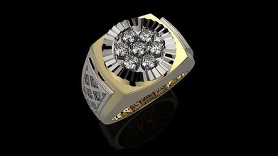 Ring Männer n7 Gold Schmuck Silber Diamant Juwel druckbar Engagement Hochzeit Sterling Mode brillant Weiß engagem Ringe 3d print model - Mito3D