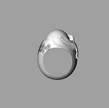 anneau mens bijoux l'aigle de l'anneau anmal shaphire ruby les anneaux 3d print model - Mito3D