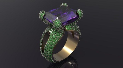 anel cardápio joias prata brilhante diamante moda joalheria noivado beleza ouro rubi imprimível droplight engagem 3d print model - Mito3D