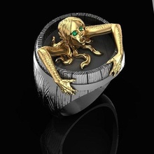 anillo sirena in barril joyería joya plata oro moda diamante anillos 3d print model - Mito3D