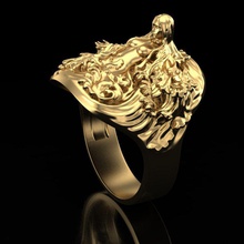 ring mermaid jewelry gold silver gem jewel jewellery nixie fantasy fairy tale sea nymph aphrodite rings 3d print model - Mito3D