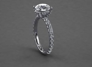 anillo modelo solitario diamante compromiso joyería joya 3d canalla regalo anillos 3d print model - Mito3D