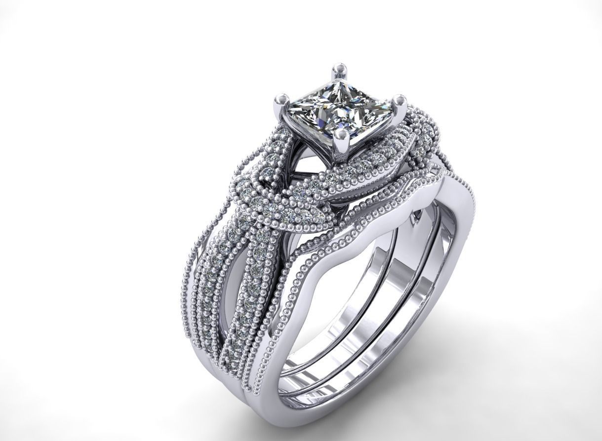 ring model jewelry cad jewellery engagement diamond rings 3D print model - Mito3D