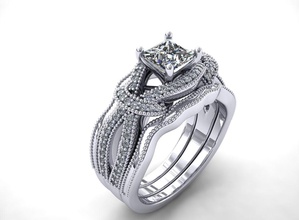 modèle d'anneau bijoux cad de l'anneau l'engagement le diamant les anneaux 3d print model - Mito3D