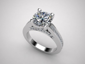 modelo de anillo la joyería 3d cad el diamante solitaire compromiso especial oro vástago los anillos 3d print model - Mito3D