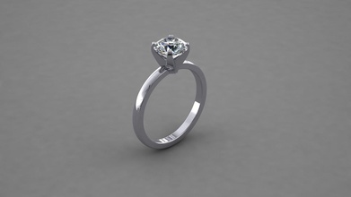 ring model jewelry jewellery 3d cad diamond solitaire engagement rings 3d print model - Mito3D