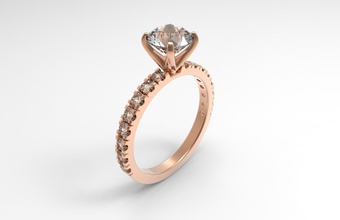 ring-Modell Schmuck 3d cad ring Modell diamond engagement gold Ringe 3d print model - Mito3D