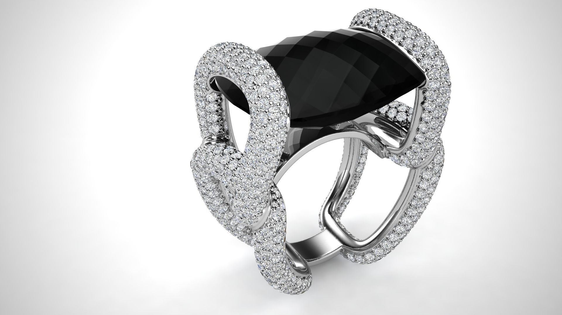 anel modelo jóias 3d o cad único especiais diamante ouro grande presente anéis 3D print model - Mito3D