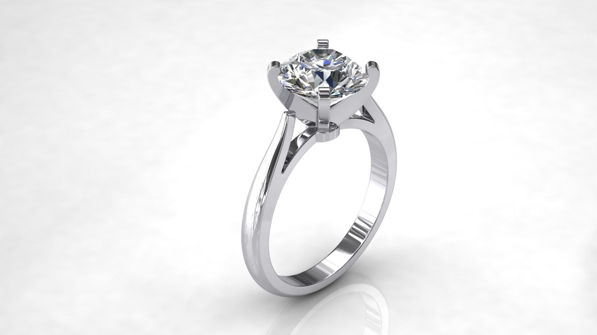 ring model jewelry jewellery 3d cad diamond solitaire engagement rings 3D print model - Mito3D