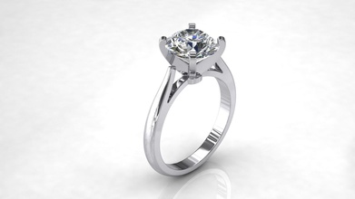 modèle d'anneau bijoux 3d de cad l'anneau le diamant solitaire l'engagement les anneaux 3d print model - Mito3D