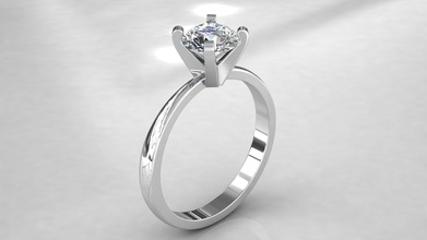 modèle d'anneau bijoux 3d de l'anneau cad le diamant l'engagement solitaire les anneaux 3d print model - Mito3D