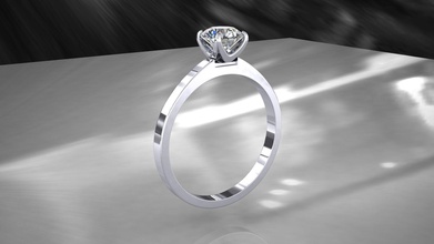 modelo de anillo la joyería 3d cad solitaire el diamante los anillos 3d print model - Mito3D