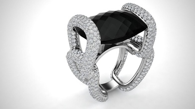modello di anello gioielli 3d cad unico speciale diamante oro grande regalo anelli 3d print model - Mito3D
