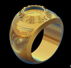 anel modelo 6 jóias ouro A impressão 3d de suporte molde legal anéis 3d print model - Mito3D