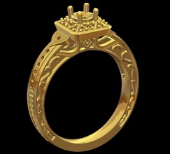 modèle d'anneau bijoux imprimable de soutien anneau diamant étonnante bague la moisissure les anneaux 3d print model - Mito3D