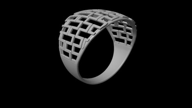 ring modern mesh italy bijuteria bijouterie jewelry rings 3d print model - Mito3D