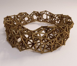anel molecula jóias ninho a moda paramétrico anéis molecular estrutura 3d print model - Mito3D