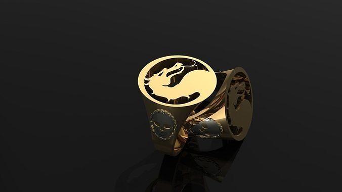 Ring sterblich kombat Gold Kunst Antiquität Schmuck Nashorn Ringe 3D print model - Mito3D