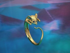 ring mouse jewelry gold silver jewel gem diamond rings 3d print model - Mito3D