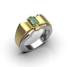 Ring mr05 stilvoll Gold Silber jent männlich Signet sehen Juwel Kleidung Männer Schmuck Ringe unisex einreiben Band Smaragd Saphir 3d print model - Mito3D